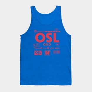 Vintage Oslo OSL Airport Code Travel Day Retro Travel Tag Tank Top